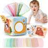 Scatola Di Fazzoletti Montessori 3-6 Mesi, Giochi Neonati Sensoriali Scatoletta