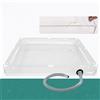 Piatto doccia portatile 80x80x10cm con tubo di scarico per viaggi con zaino