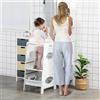 HOMCOM Tower Montessoriana Sabello Bambini in Legno Regolabili in 3 Altezze peso: 50 kg