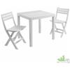 SET TAVOLO RETTANGOLARE 78X65XH72 CM RESINA + 2 SEDIE RICHIUDIBILI BIANCO