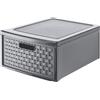 Does not apply Country Cassettiera Con 1 Cassetto in Rattan, Plastica (PP) Senza BPA, Grigio (A