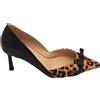 Francesco Milano H08-01m decollete pelle nera -pelo cavallino leopardo t.6cm 5/6