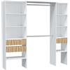 Habitdesign Mobile cabina armadio Ethna per camera da letto in bianco Artik e Natur Stile moderno, 190 x 187 x 40 cm
