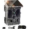 Rollei Fototrappola Notturna con Pannello Solare, Rollei Foto Trappola 4K 48MP con App e Sensore di Movimento Videotrappola WiFi 0,3s con Batteria 5200 mAh e Scheda 32GB IP66, Fototrappola-4K-Wildlife-Camera
