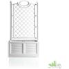 FIORIERA SEPARE CON SPALLIERA GRIGLIATO RAMPICANTI 80X42,5X150 CM BIANCO RESINA
