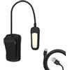 ANSMANN LED Clip Light/Luce a clip con collo regolabile, 9 LED, ricaricabile tramite USB tipo C, 22 lumen di luminosità, 1,8 W, 3 colori di luce, dimmerabile, ideale per lettura, leggii, officina