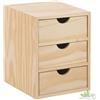 CASSETTIERA MINI 3 CASSETTI LEGNO PINO 21X20X28 cm ORGANIZER PORTAMINUTERIE