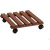CARRELLO PORTATUTTO SOTTOVASO CON RUOTE LEGNO 35X35cm COLOR CASTAGNO QUADRATO