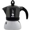 Bialetti Caffettiera Alluminio 4 Tazze MOKA INDUCTION Cromo e Nero 0006934