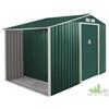 CASETTA RICOVERO ATTREZZI GARDEN COTTAGE CON LEGNAIA METALLO VERDE 278x127xH195
