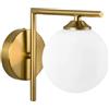Osimolight Applique da Parete Attacco G9 Sfera Vetro Staffa Angolare Bronzo Moderno Interno