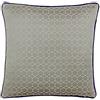 Paoletti Riva Balham Poliestere Cuscino Pieno - Taupe Grey - Geometrico Hexagonal Design - Jacquard - Contrastanti Viola Piped Bordi - 58% Lino 42% Poliestere - 45 X 45 Cm (18 X 18 Pollici)