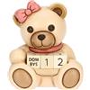 THUN, Mini Calendario Teddy Lei in Ceramica Decorata a Mano, Idea Regalo, 6.6 x 5.7 x 7.7 cm h