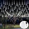 LUCI DI NATALE A LED NATALIZIE CON EFFETTO PIOGGIA METEORITI CON PANNELLO SOLARE