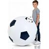 alldoro 60298 - Palla da calcio XXL Ø 75 cm, palla da gioco gonfiabile con mega rimbalzo, in gomma, per interni ed esterni, colore: Nero/Bianco