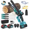 VIWKO Mini Motosega a Batteria 8000mAh Brushless Motosega Elettrica 6 Pollici 1000W