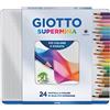 GIOTTO Supermina - Scatola Di Metallo Da 24 Matite A Pastello Colorate, 3.8 mm, Colori Intensi