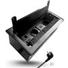 Evotrade Multipresa a Scomparsa da Incasso - 2 Prese SCHUKO, USB A+C, HDMI, Rj45