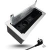 Evotrade Multipresa a Scomparsa da Incasso - 2 Prese SCHUKO, USB A+C, HDMI, Rj45