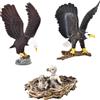 3 Pezzi Set di Statue di Aquila Collezione di Figurine di Aquila Ornamento