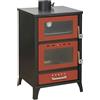 Divina Fire STUFA A LEGNA CON FORNO DIVINA FIRE "MARIKA" ROSSO 22 KW