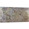 Pintdecor Silver World Orologio da parete, Legno/Tela, Argento, 140 x 70 cm, Made in Italy, legno/ tela, rettangolare