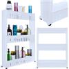 Fair Carrello Salvaspazio Carrellino Slim Cucina Bagno Ripostiglio 3 Ripiani 4 Ruote