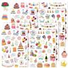 Woobroo Set di adesivi per regali di compleanno, oltre 200 adesivi per fai da te, durevole, fai da te con scritta in lingua tedesca Alles Gute zum Geburtstag Scrapbooking, album fotografici