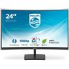 Philips 241E1SC 24" Monitor Curvo AMD Freesync 75 Hz LED VA FHD, 4ms, 3 Side Fra