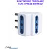 VULTECH Adattatore Spina Tripolare 10/16A con 3 Prese Bipasso Originale Vultech Jack oem