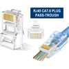 Ewent CONNETTORE RJ-45 PLUG CON CAVO PASSANTE PER CAVO DI RETE CAT6 PER CAVO RIGIDO E