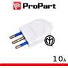 ProPart SPINA ITALIANA 250V 10A 2P+T BIANCA CON USCITA CAVO DRITTO PROPART PES1002-W