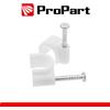 ProPart Graffe fermacavo con chiodo per Cavo TONDO 7mm Bianca 100pz PROPART