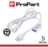 ProPart PROLUNGA CAVO ELETTRICO BIPASSO PRESA SPINA ITALIANA 5MT 10A BIANCA PROPART PEP1