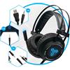 Techmade CUFFIA CON MICROFONO TECHMADE GAMING PER CONSOLE PC LAPTOP SMARTPHONE LED BLU