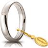 Unoaerre Fede Nuziale Unoaerre Comoda 4 mm Oro Bianco 18 kt con Diamante