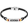 Lowell Bracciale Uomo AS ROMA B-RB001UCN Pelle Nero OFFICIAL