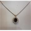 G.M.D. gioielli GIROCOLLO donna oro bianco con ZAffiro Kt. 1.40 e brillanti Kr. 0,60