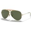 Ray-Ban Ray Ban 3138 Shooter - 001 - Occhiali da Sole - Oro/Verde G15