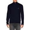 LACOSTE maglia uomo mezza zip blu lana ah1682