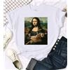 T-shirt e Top a Maniche Corte Donna Maglietta Mona Lisa Blusa Abbigliamento
