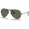 Ray-Ban Ray Ban 3025 Aviator - 002/58 - Occhiali da Sole - Nero/Verde G-15 Polarizzato