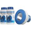 LAPI-CLORO 4 AZIONI- 10 PASTIGLIE DA 200GR(X2)+PORTA CLORO DOSATORE GALLEGGIANTE