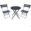 SET BISTRò TAVOLO 60x70h + 2 SEDIE 42x48x81h ACCIAIO PIEGHEVOLE NERO GIARDINO