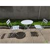 SET TAVOLO + 2 SEDIE PIEGHEVOLI ESTERNO BISTRO BIANCO ACCIAIO TAVOLINO 60x70h