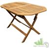 TAVOLO DOGHE LEGNO ACACIA OVALE PIEGHEVOLE 120X75X72 CM ESTERNO GIARDINO