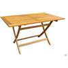 TAVOLO DOGHE LEGNO RETTANGOLARE PIEGHEVOLE 140X80X72 CM ESTERNO GIARDINO