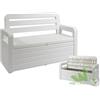 PANCHINA CASSAPANCA CONTENITORE RESINA MULTIUSO ESTERNO 270 LT 132X58XH89 CM