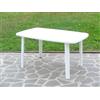 TAVOLO TAVOLINO ESTERNO GIARDINO RETTANGOLARE RESINA 137x85x72 BIANCO RESISTENTE