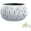 2 PZ VASO PORTAVASO BIANCO ROTONDO Ø48xH30 CM PLASTICA DECORATA INTERNO ESTERNO